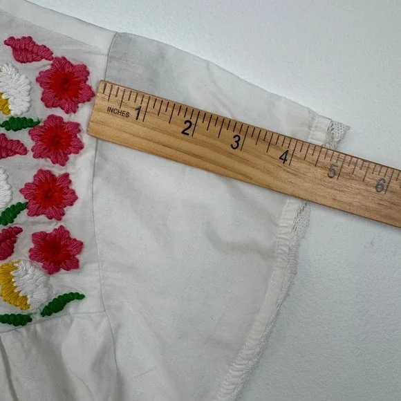 NEW - FRANCES VALENTINE Floral Garland Embroidery Midi Dress Oyster Multi Size S